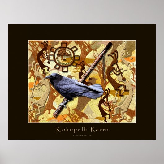 KOKOPELLI RAVEN Art Poster (Vorne)