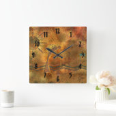 Kokopelli Rock Art Quadratische Wanduhr (Zuhause)