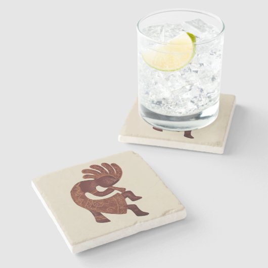 Kokopelli, Rost, Südwesten Steinuntersetzer (Seitenansicht)