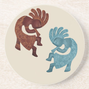 Kokopelli, Rost & Türkis, Südwesten Getränkeuntersetzer
