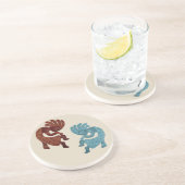 Kokopelli, Rost & Türkis, Südwesten Getränkeuntersetzer (Seite)