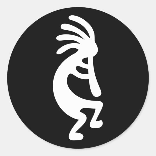 Kokopelli Runder Aufkleber (Vorderseite)