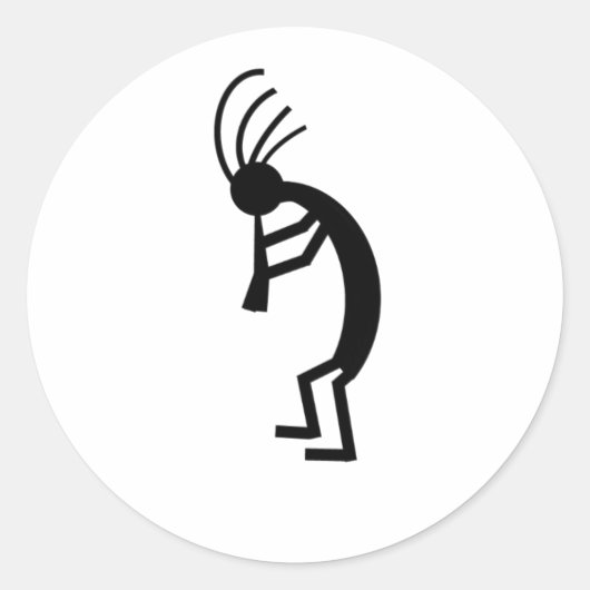 Kokopelli Runder Aufkleber (Vorderseite)