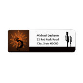 Kokopelli Rustic Brown Return Address Label (Vorne)