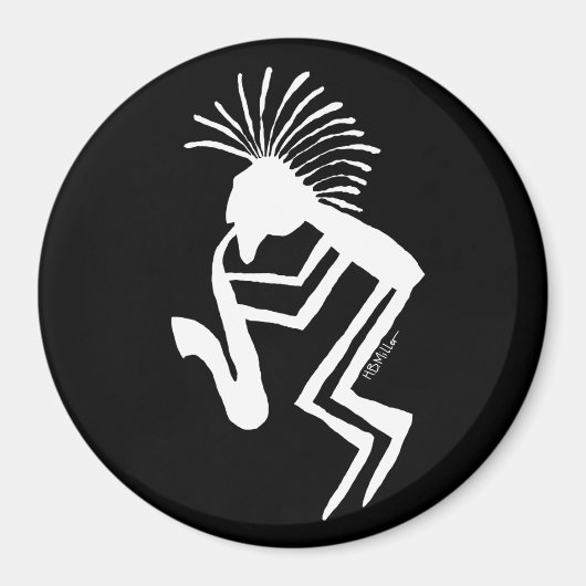 Kokopelli Saxaphone Player Petroglyph Magnet (Vorne)