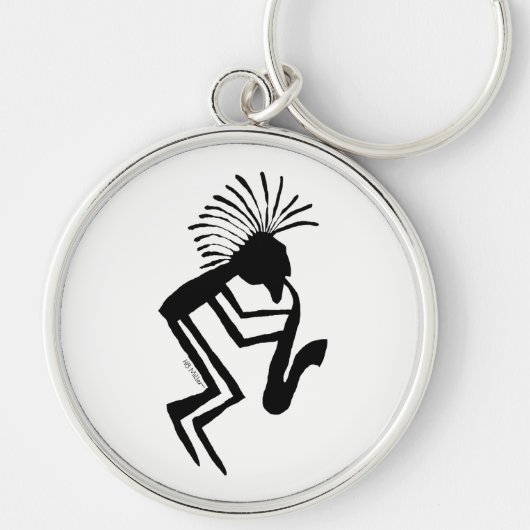 Kokopelli Saxaphone Player Petroglyph Schlüsselanhänger (Vorne)