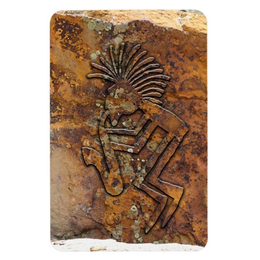 Kokopelli Saxaphone Spieler-Petroglyphe Magnet (Vertikal)