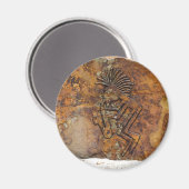 Kokopelli Saxaphone Spieler-Petroglyphe Magnet (Vorderseite/Rückseite)