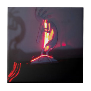 Kokopelli Schatten und Feuer Fliese