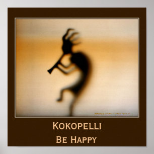 Kokopelli Sei Glücklich Inspirierend Poster