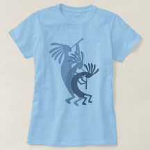 Kokopelli setzt Music Blue Ladys T - Shirt