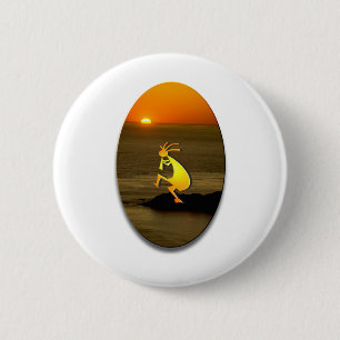 Kokopelli-Sonnenuntergang Nr. 2 Button