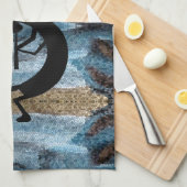 Kokopelli Southwest Desert Blue 2 Mosaik Geschirrtuch (Viertel Falte)