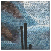 Kokopelli Southwest Desert Mosaic Blue DIY Stoff (Muster)