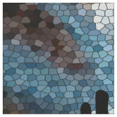 Kokopelli Southwest Desert Mosaic Blue DIY Stoff (Nahaufnahme)