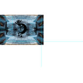 Kokopelli Southwest Desert Mosaic Blue DIY Stoff (Kachel)