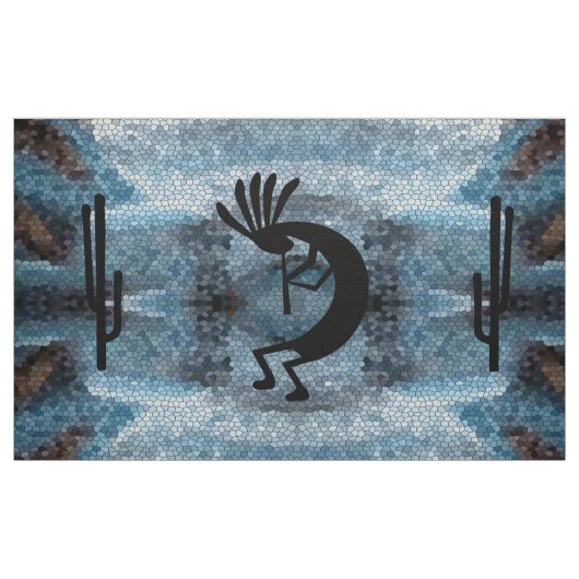 Kokopelli Southwest Desert Mosaic Blue DIY Stoff (Fat Quarter (45,7 x 55,9 cm))