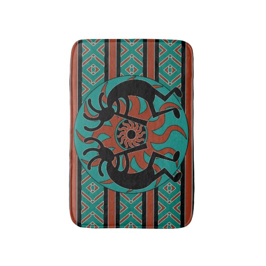 Kokopelli Southwest Design Badematte (Vorderseite Vertikal)