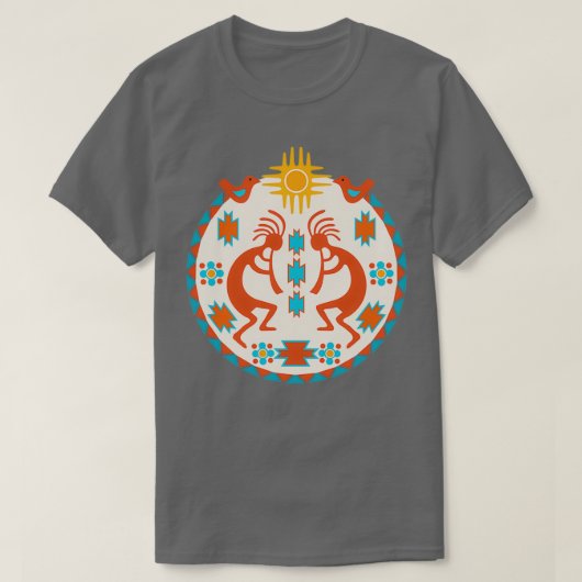 Kokopelli Southwest Indianeramerikaner T-Shirt (Design vorne)