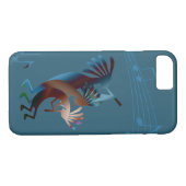 Kokopelli Southwest Music Aquamarin Case-Mate iPhone Hülle (Rückseite (Horizontal))