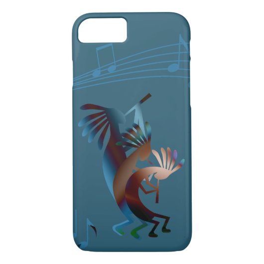 Kokopelli Southwest Music Aquamarin Case-Mate iPhone Hülle (Rückseite)
