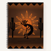 Kokopelli Southwest Rustic Brown Notebook Notizblock (Vorderseite)