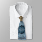 Kokopelli Southwest Wüste Mosaic Blue Neck Tie Krawatte (Gebunden)