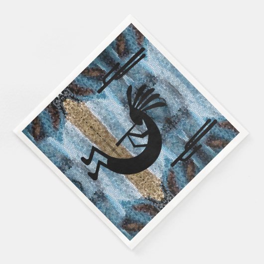 Kokopelli Southwest Wüste Mosaic Blue Serviette (Ecke)