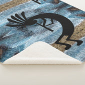 Kokopelli Southwest Wüste Mosaic Blue Small Small Sherpadecke (3/4)
