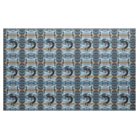 Kokopelli Southwest Wüste Mosaic Blue Stoff (Yard (91,4 cm))