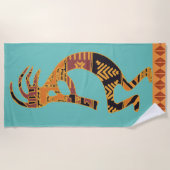 Kokopelli Southwestern Beach Handtuch (Vorderseite)