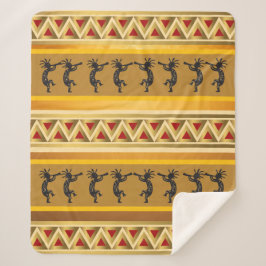 Kokopelli Southwestern Blanket Sherpadecke