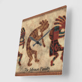 Kokopelli Southwestern Clock Quadratische Wanduhr (Winkel)