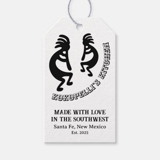Kokopelli Southwestern Custom Small Business Geschenkanhänger (Vorderseite)