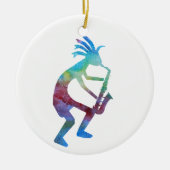 Kokopelli spielt das Saxophon Keramikornament (Vorne)