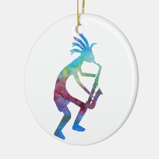 Kokopelli spielt das Saxophon Keramikornament (Links)