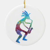 Kokopelli spielt das Saxophon Keramikornament (Hinten)