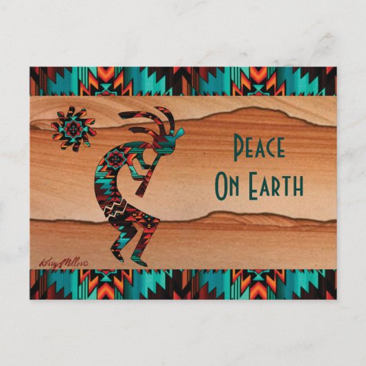 KOKOPELLI SPIELT DEN FLUT POSTKARTE (Vorderseite)