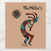 KOKOPELLI SPIELT DEN FLUT WEINETIKETT (Einzelnes Label)