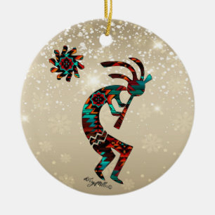 KOKOPELLI SPIELT DIE FLUTE KERAMIK ORNAMENT
