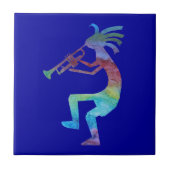 Kokopelli spielt die Trompete Fliese (Vorderseite)