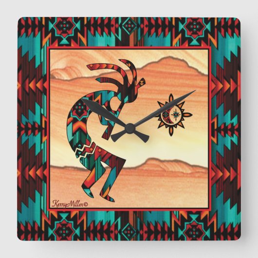 Kokopelli Square Uhr im Südwesten (Vorderseite)