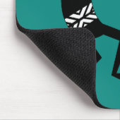 Kokopelli Südwest Aquamarin Design Mousepad (Ecke)