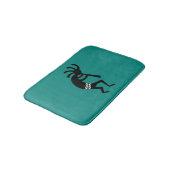 Kokopelli Südwest Aquamarin und schwarz Badematte (Schrägansicht)