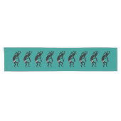 Kokopelli Südwest Aquamarin und schwarz Kurzer Tischläufer (Horizontal)