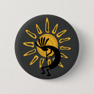 Kokopelli Südwest Gold Sun Button