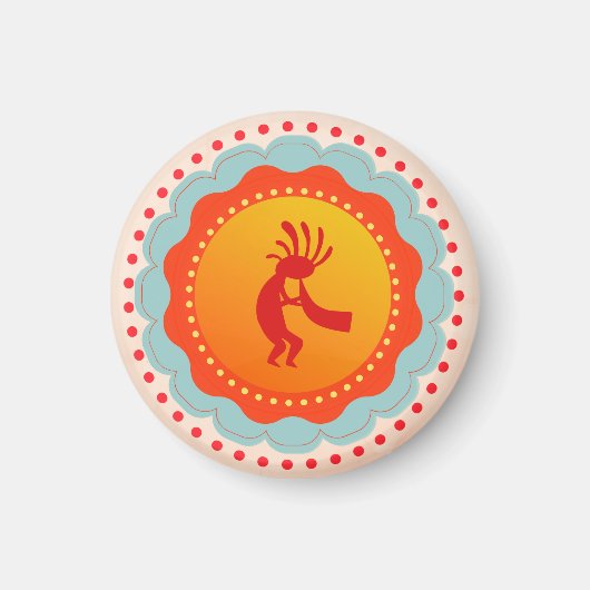 Kokopelli Südwest Inspiriert Magnet (Vorne)