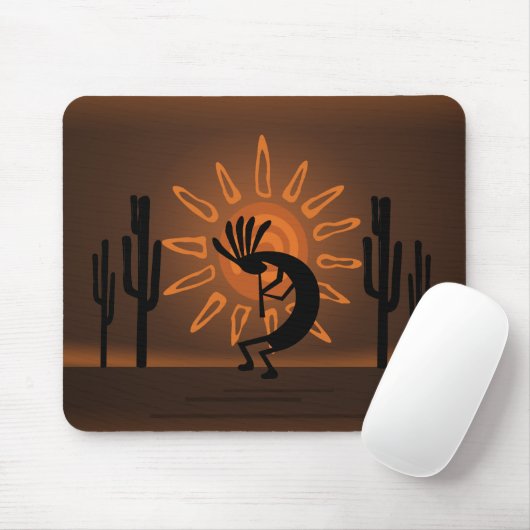 Kokopelli Südwest Rustic Brown Mousepad (Mit Mouse)