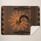 Kokopelli Südwest Rustic Brown Sherpa Sherpadecke (Vorderseite (Horizontal))