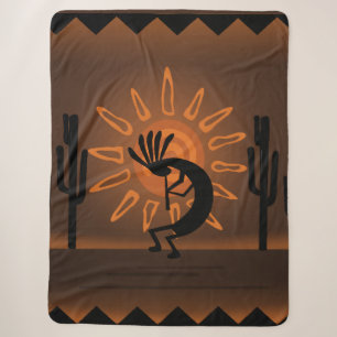 Kokopelli Südwest Rustikale Braunsschäfer Sherpadecke